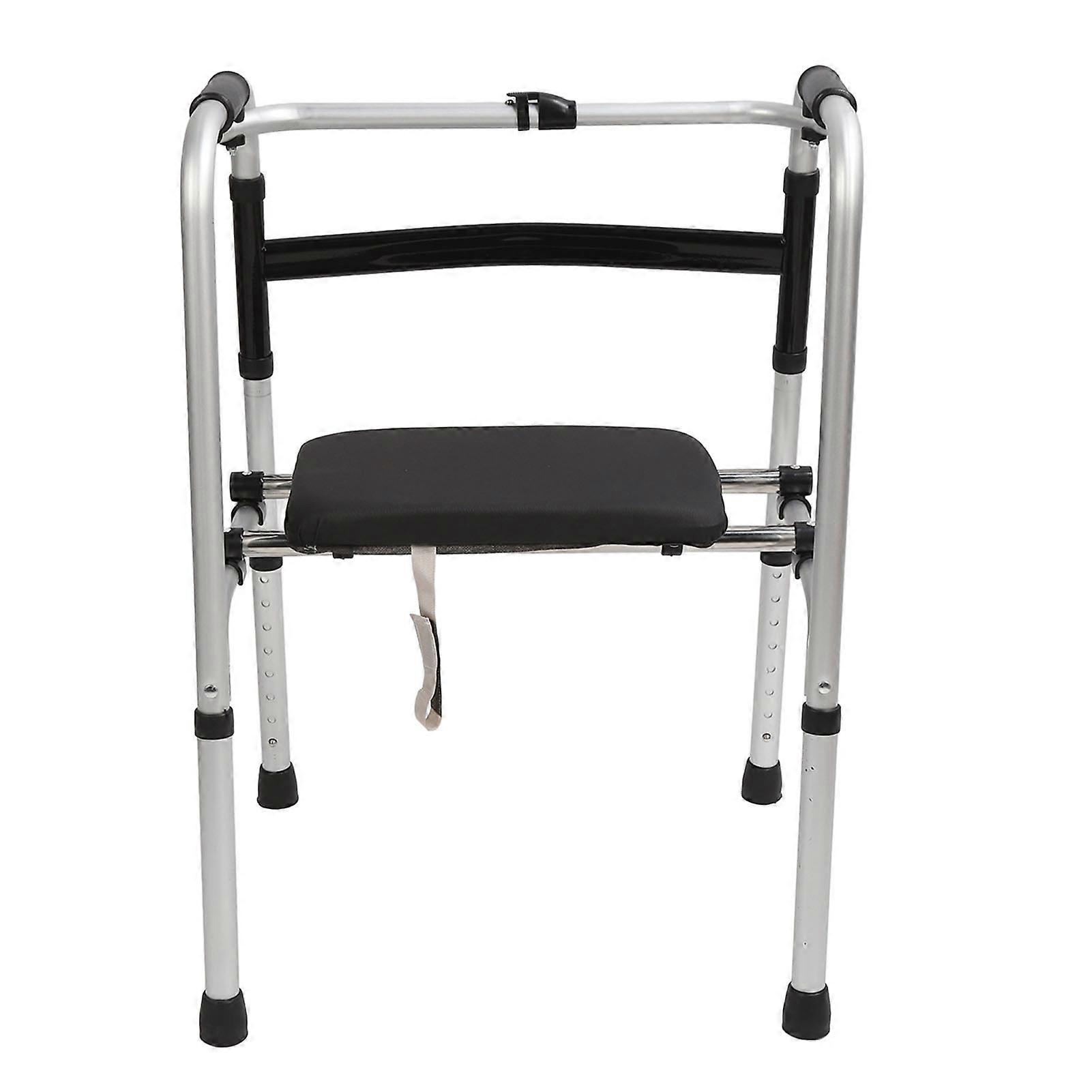 Narrow Walker 8 Gears Adjustable 4 Feet Folding Aluminium Alloy Medical Walker with Soft Seat