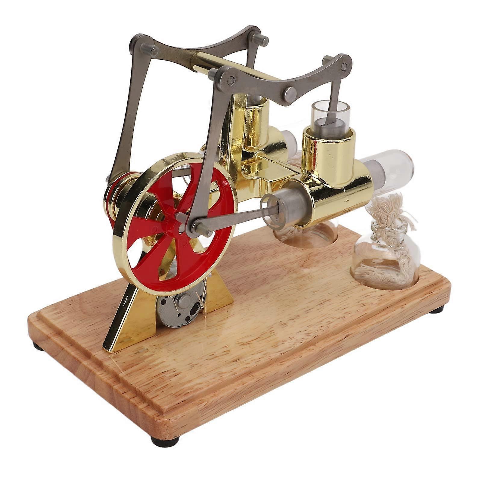 Hot Air Stirling Motor Model - Golden Silent Stirling Engine for Educational Purposes and Class Projects