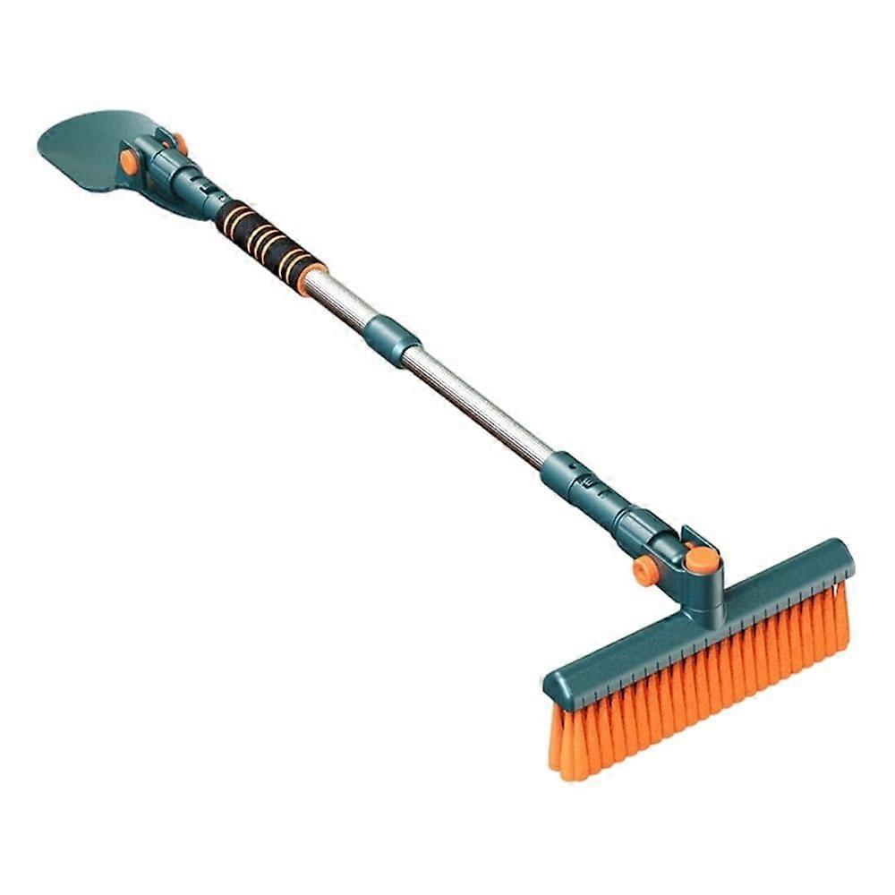 Extendable Snow Brush With Ice Scraper, Ergonomic Handle, Telescopic Design, Car Windshield Snow Shovel, Green