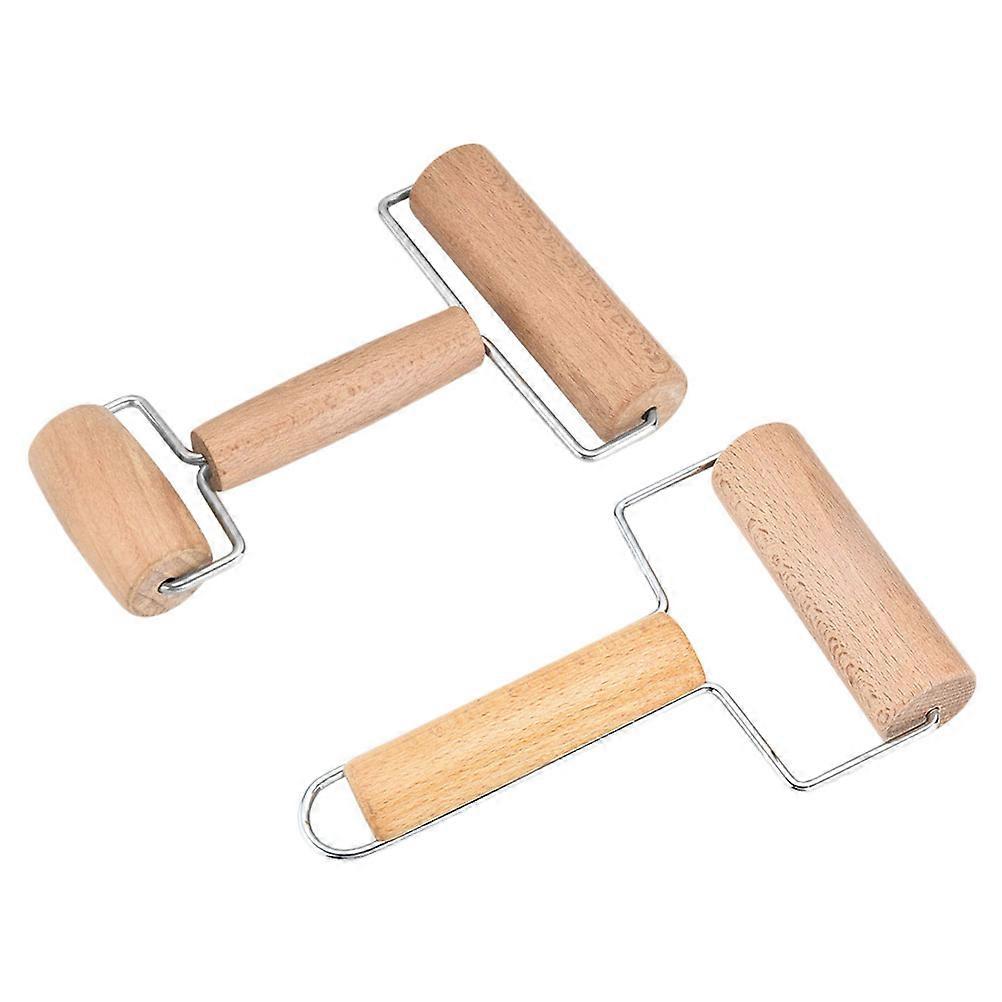Wooden Rolling Pin Double End Roller for Baking Pizza Pastry Dough Cookies Ergonomic Handle Kitchen Use