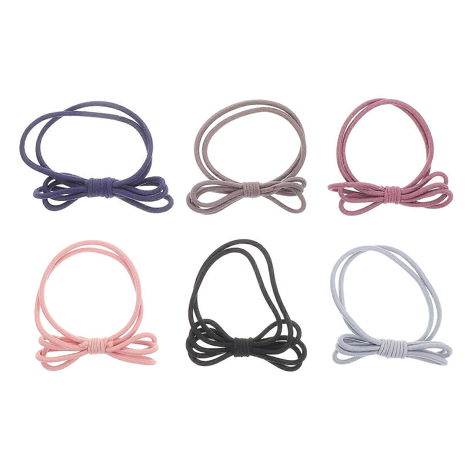 Assorted Color Hair Accessories with Elastic Knot Bow Design for Women Girls 6pcs Set Great for
