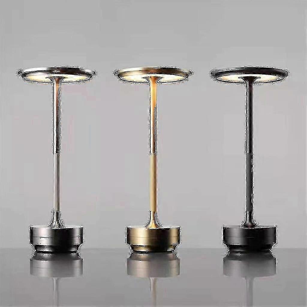 USB Rechargeable Cordless Waterproof Metal Dimmable Table Lamp - 1pcs