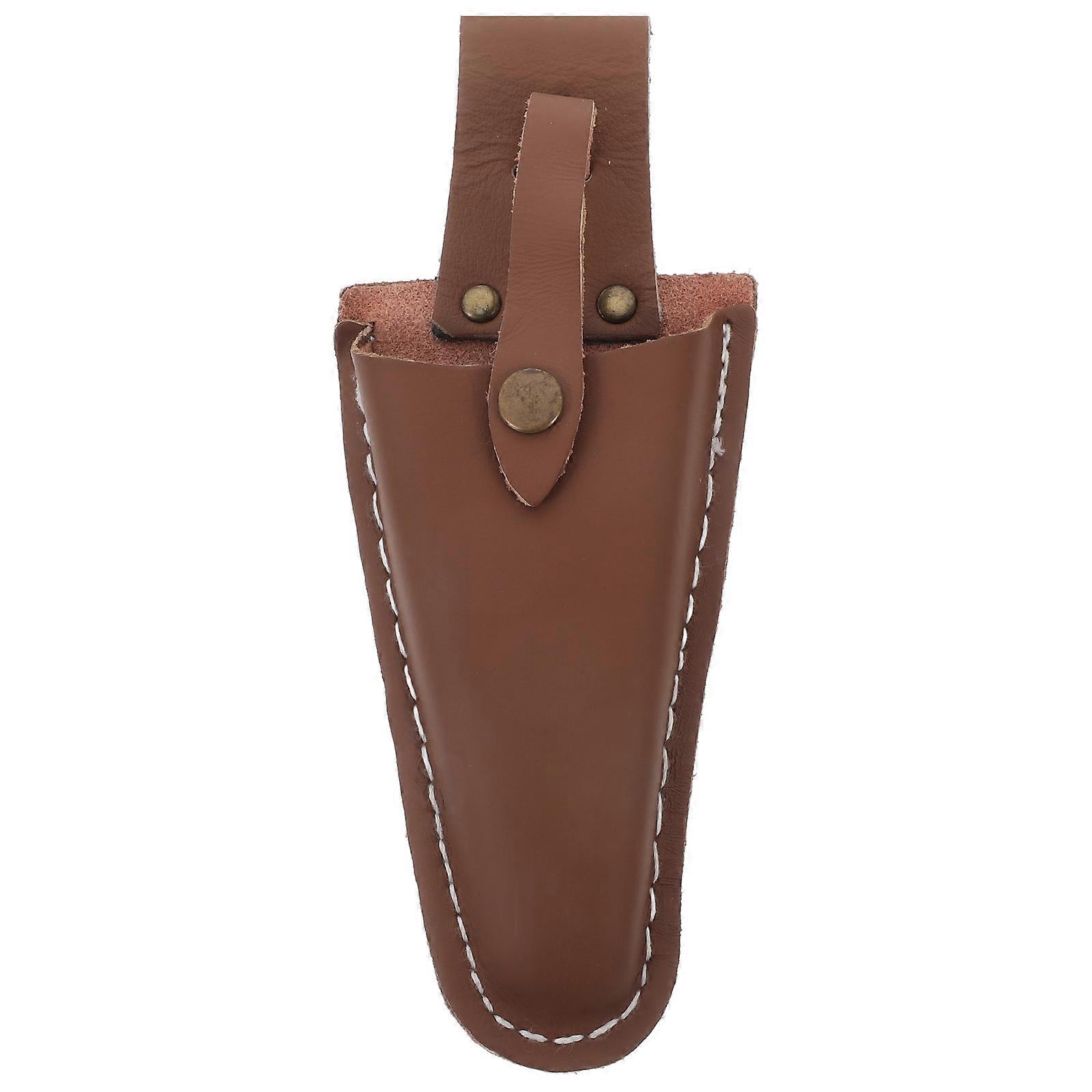 Gardening Tool Case with Belt Clip for Pruning Shears Scissors Made of Artificial Brown