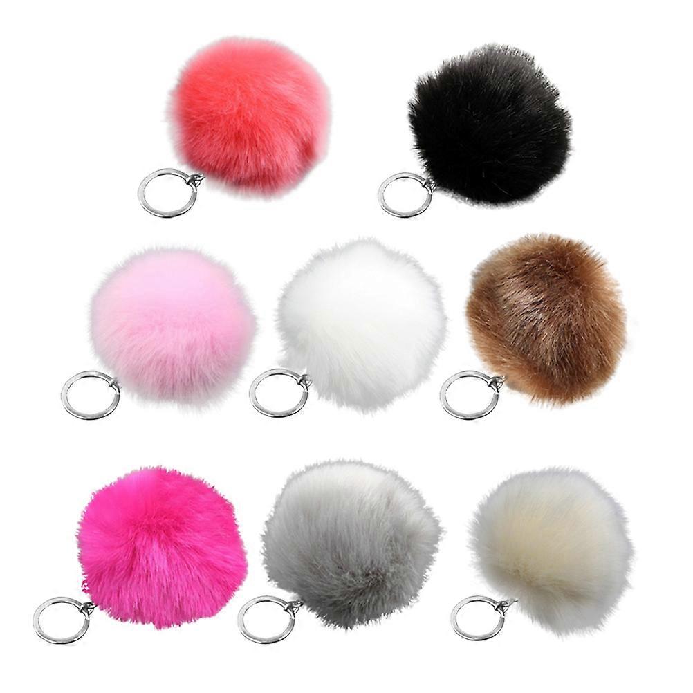 Keychain Charm Round Plush Ball Pendant Daily Use Material 16Pcs