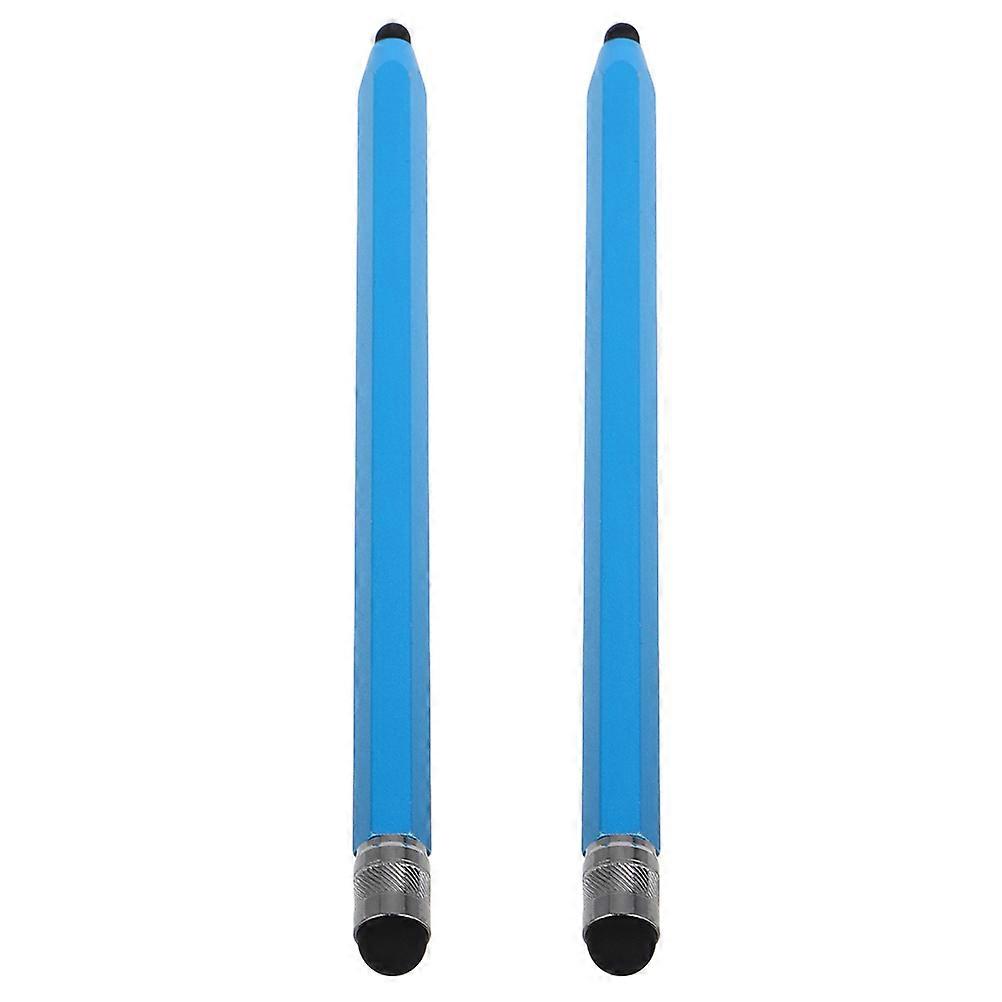 Blue Dual-Head Capacitive Stylus Pen for Tablet Use with Replaceable Tip Operation 2