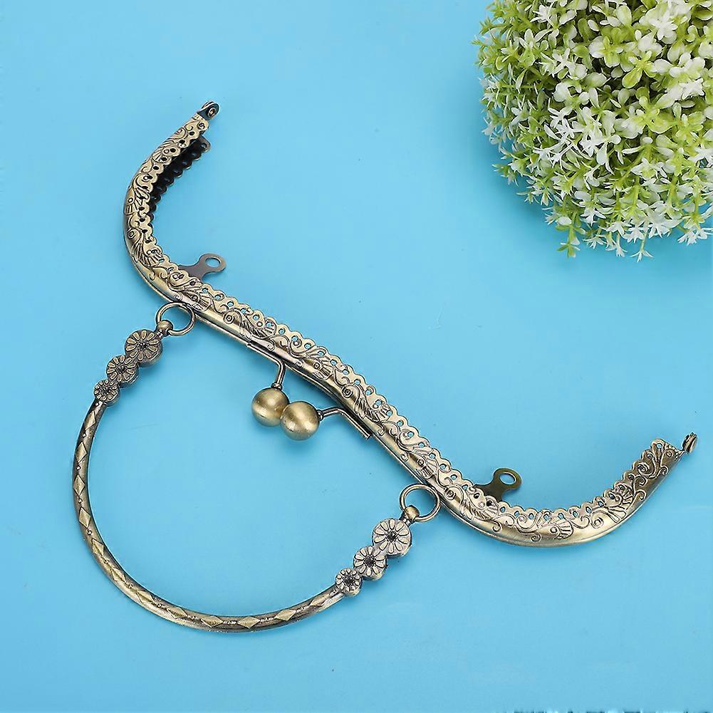 Purse Frame Tailor Accessories M shaped Embossed Hand Pull 20.5cm with Flower shape