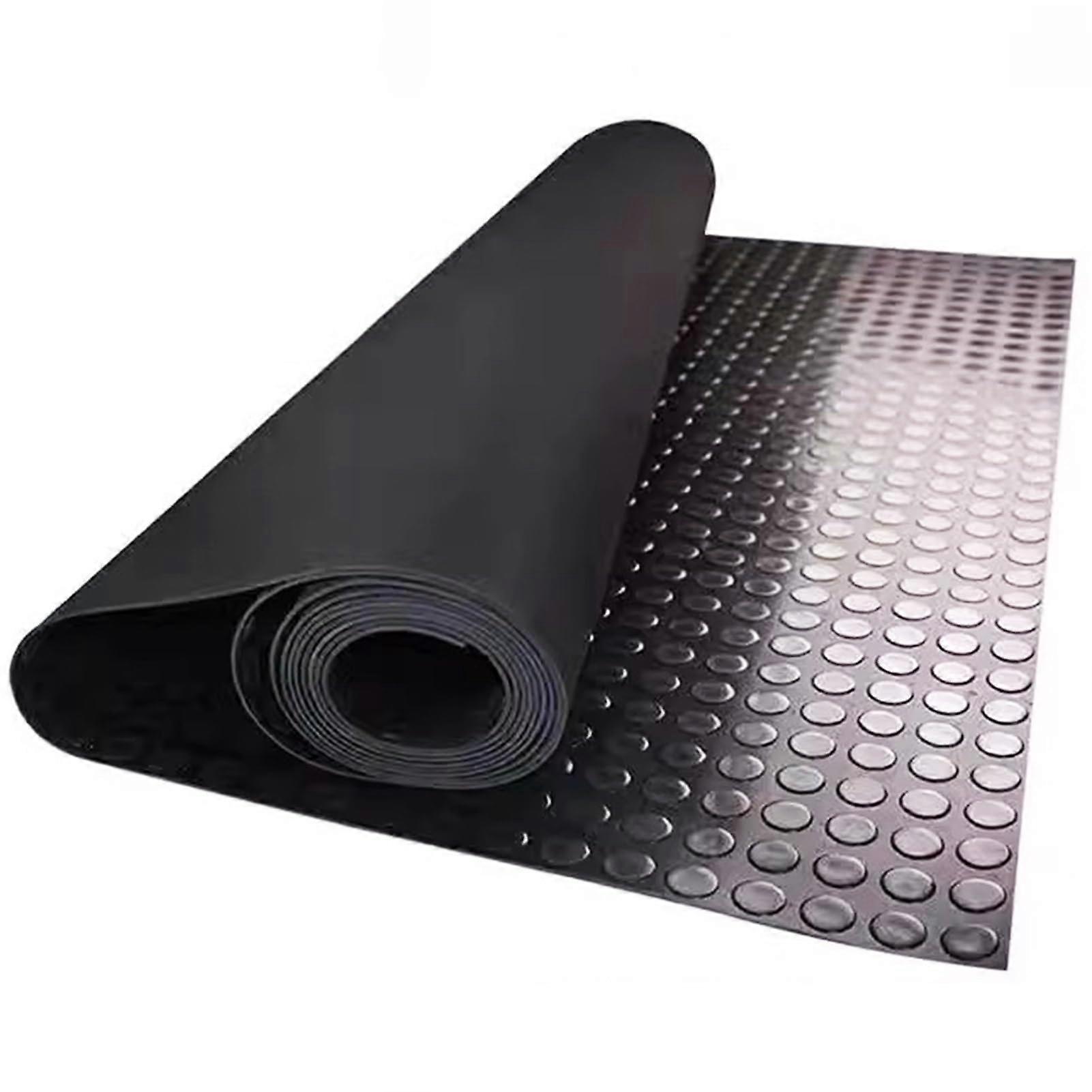 Rubber Mat Garage Flooring With Coin Handle, Water/Dirt-Repellent, Non-Slip Roll, 2 x 3.0 m (6.6 x 9.8 ft), 3-6 ft Wide