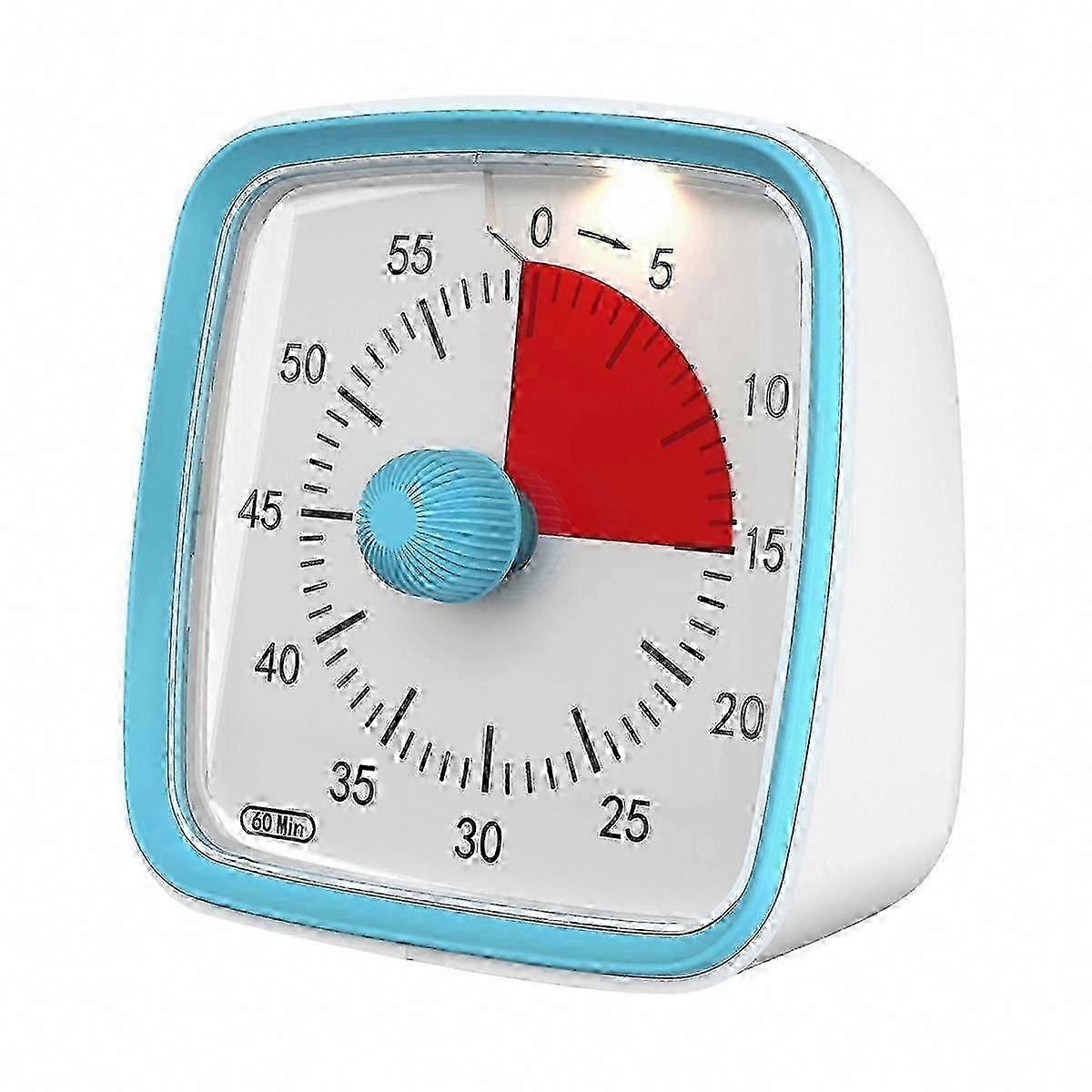 Visual Timer with Night Light - 60-Minute Countdown for Kids, Adults, Classroom & Home (Blue)