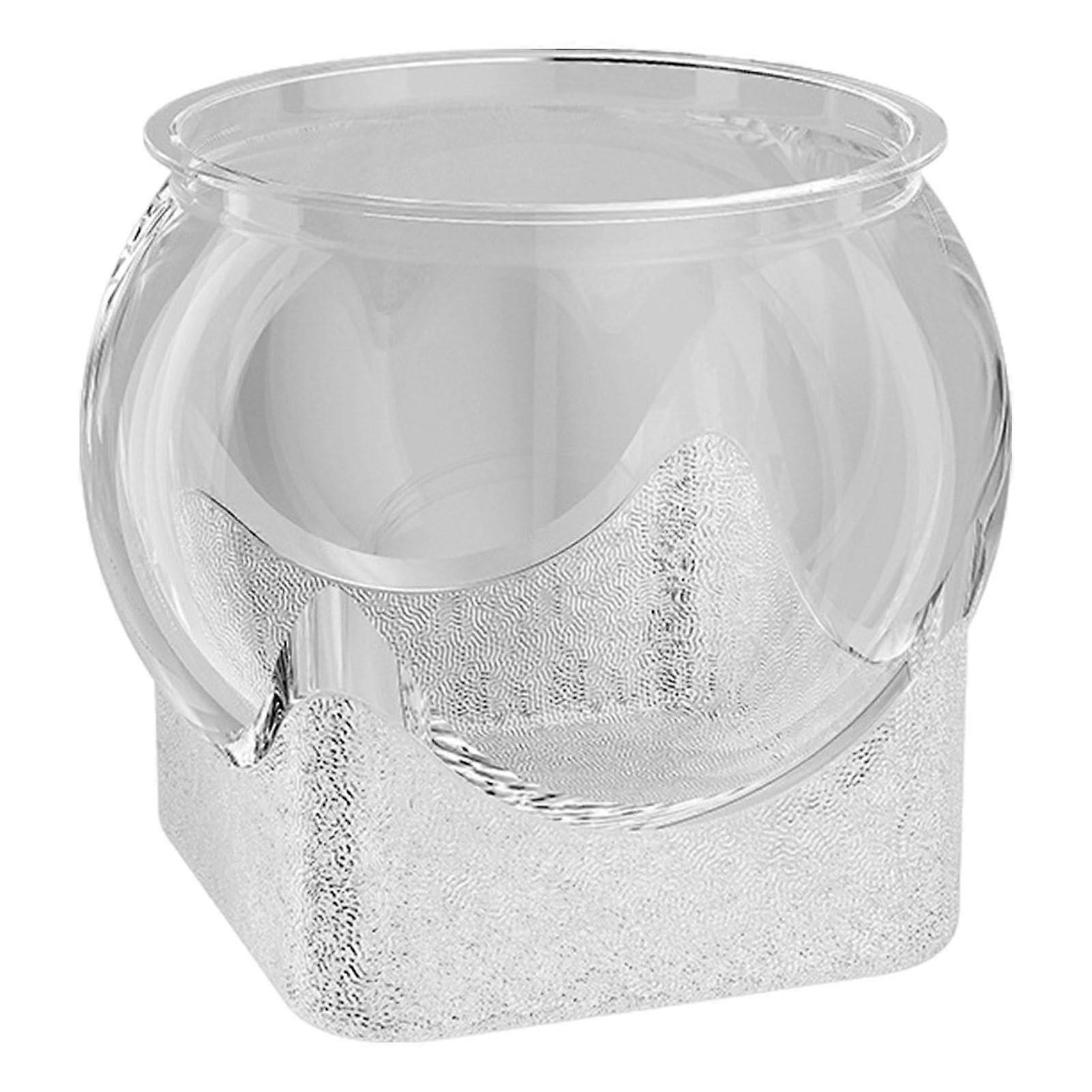 Betta Round Fish Bowl Transparent Small Aquarium for Betta Fish and Turtles, 5-Inch Centerpiece Table Pot