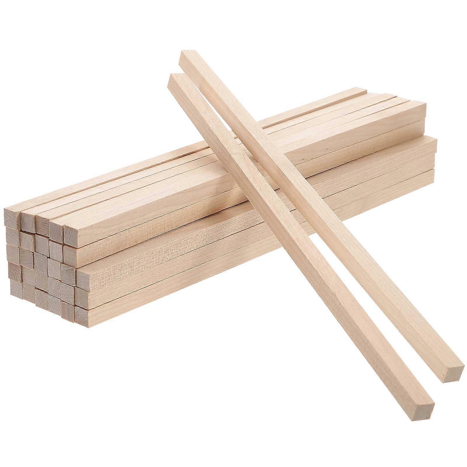 30pcs Square Wood Dowel Rods Unfinished Hardwood Craft Sticks for DIY Projects Smooth Surface Wooden Dowels for Painting, Gluing, and Woodcraft