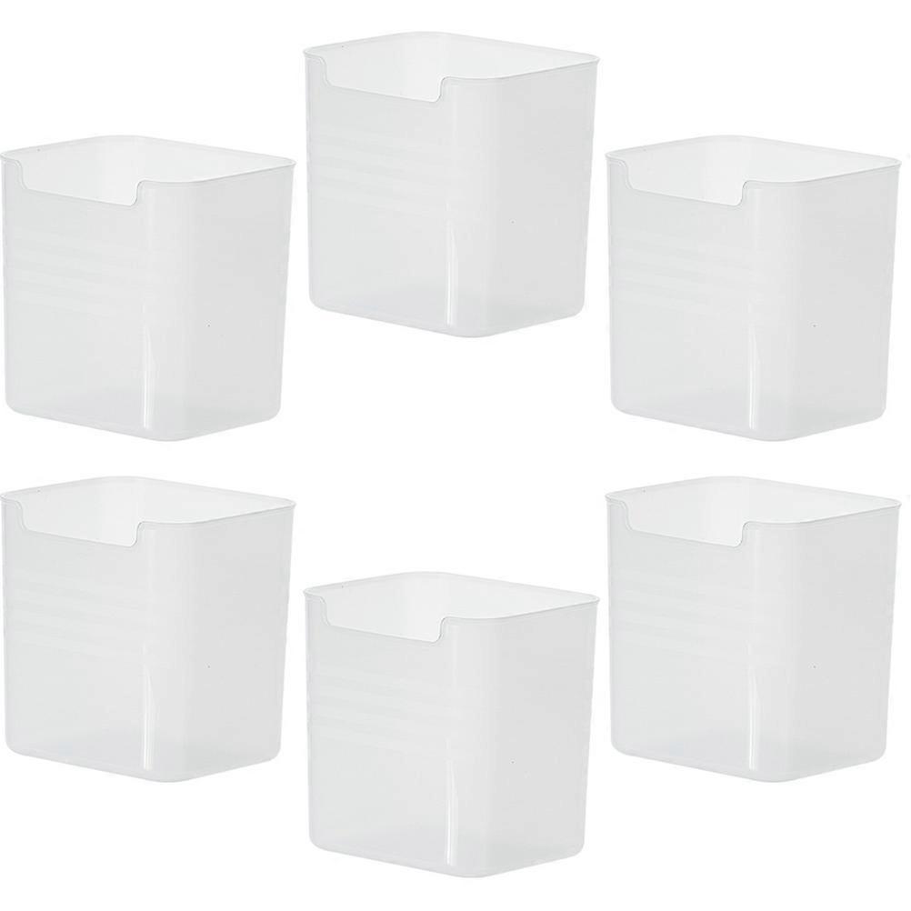 Fridge Storage Box 6Pcs Rectangular Organization Solution For Home Kitchen Transparent PP Material