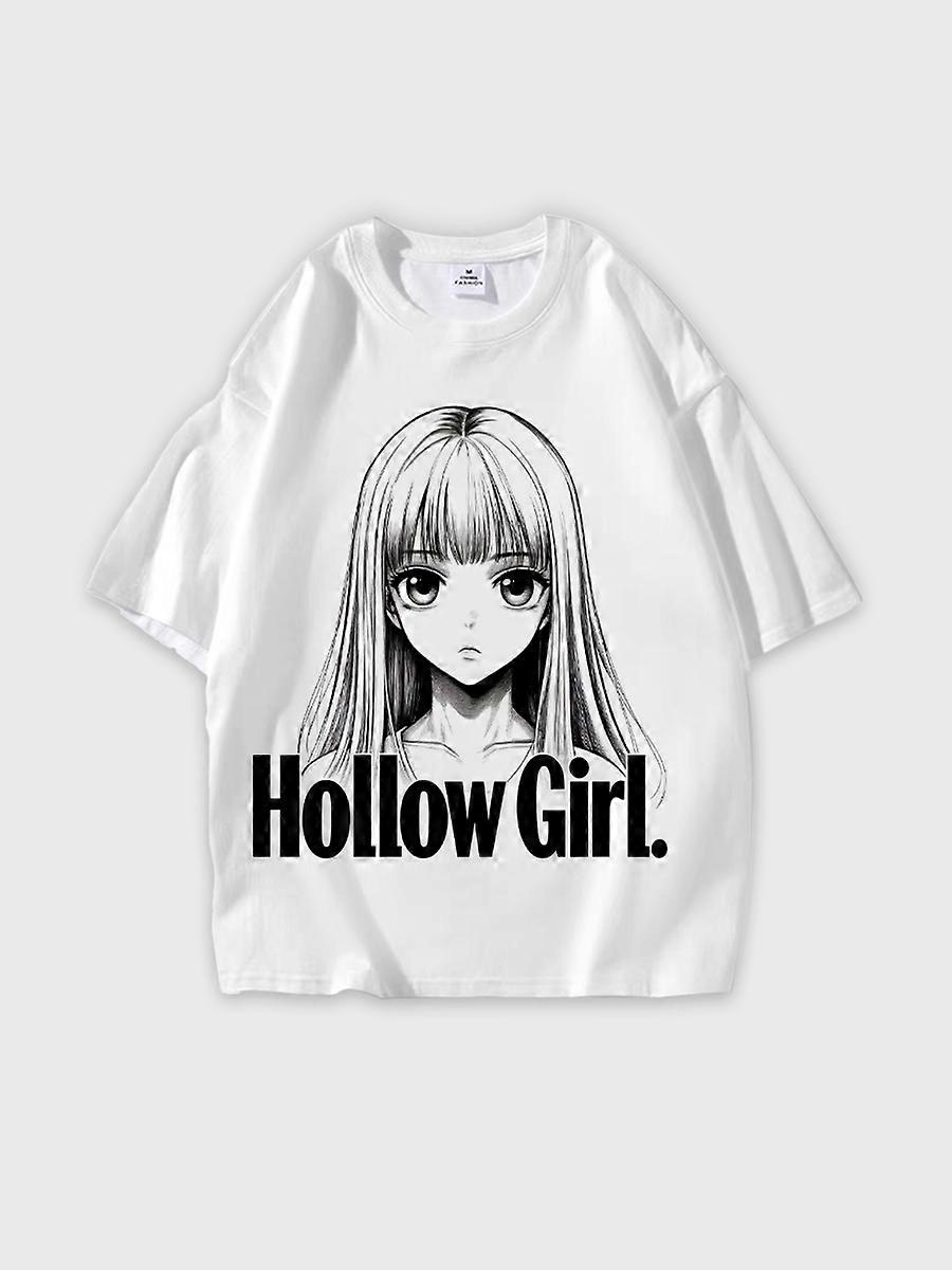 T-shirt round neck book Characters Pattern loose short sleeve E1511