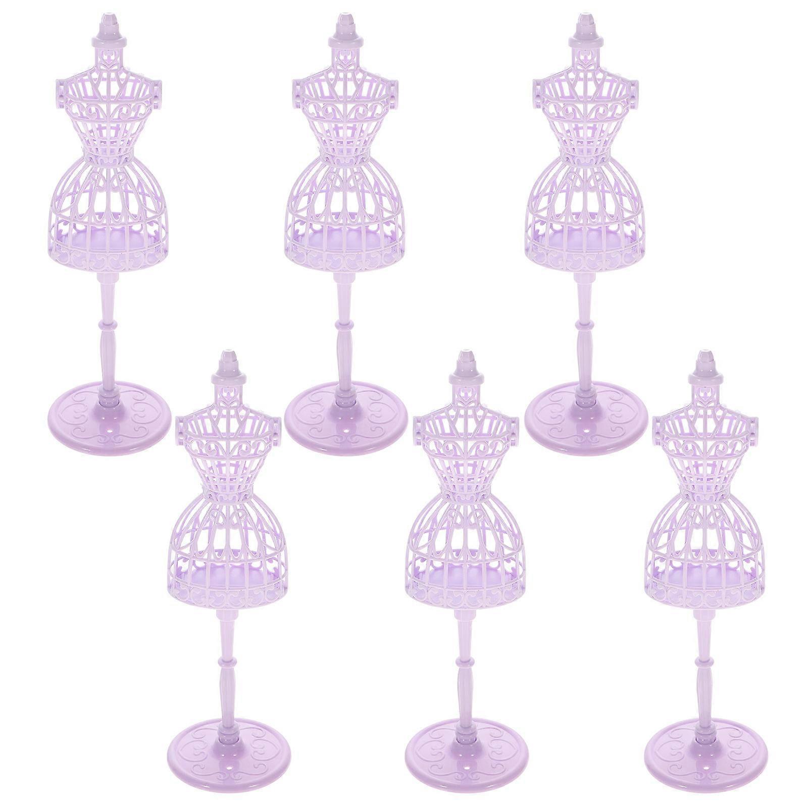Purple Miniature Mannequin for Display Made of Plastic Perfect for Doll House Decoration 6 Pieces