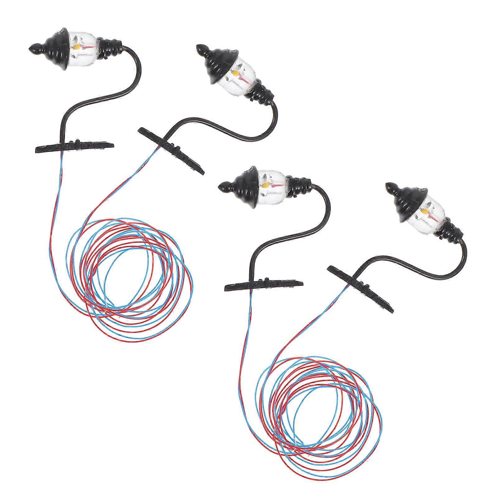 4pcs Mini Wall Lamps for Sand Table Dollhouse Decoration – Warm Glow Miniature Lighting Models