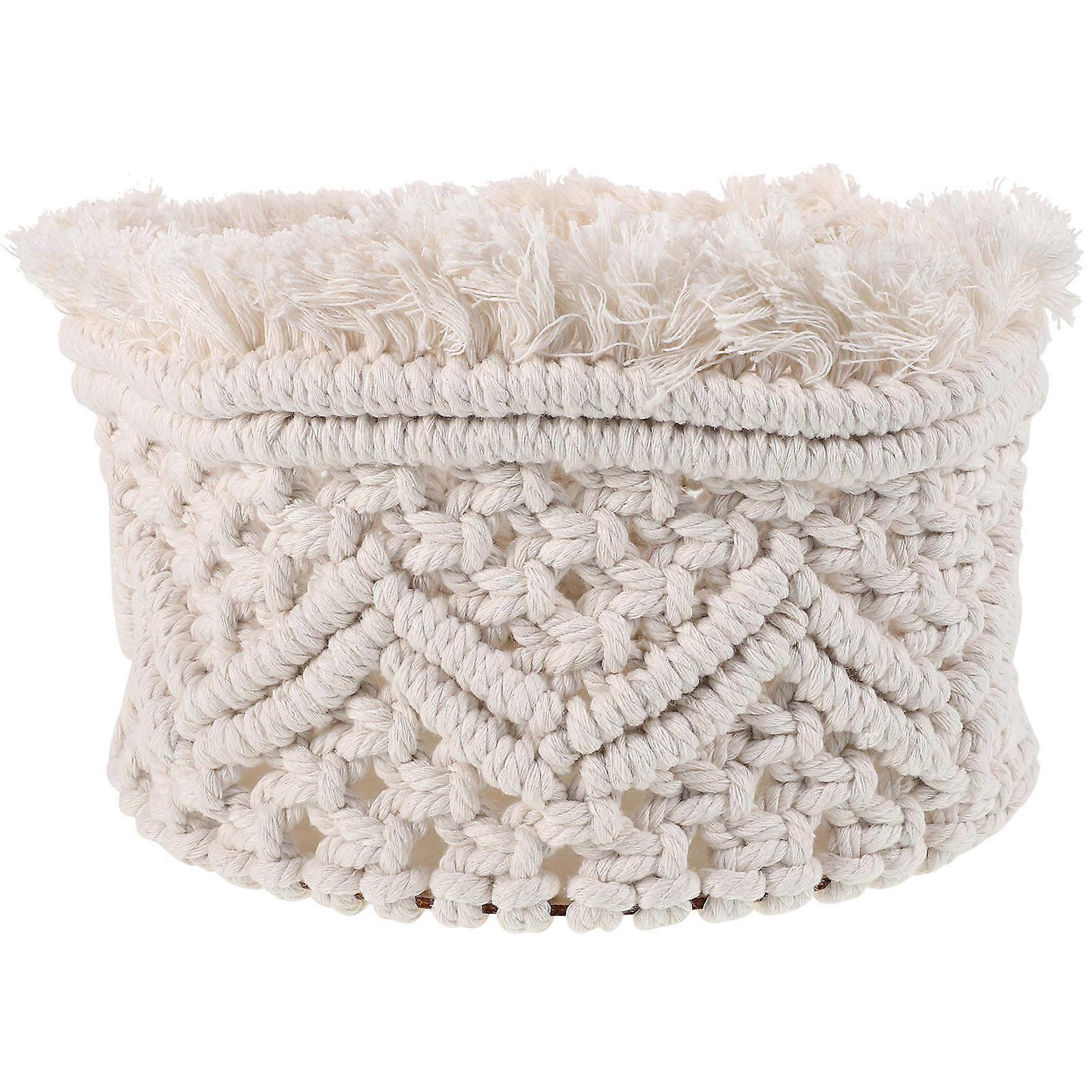 Cotton Rope Storage Basket Beige for Storage with Elegant Nordic Style Design