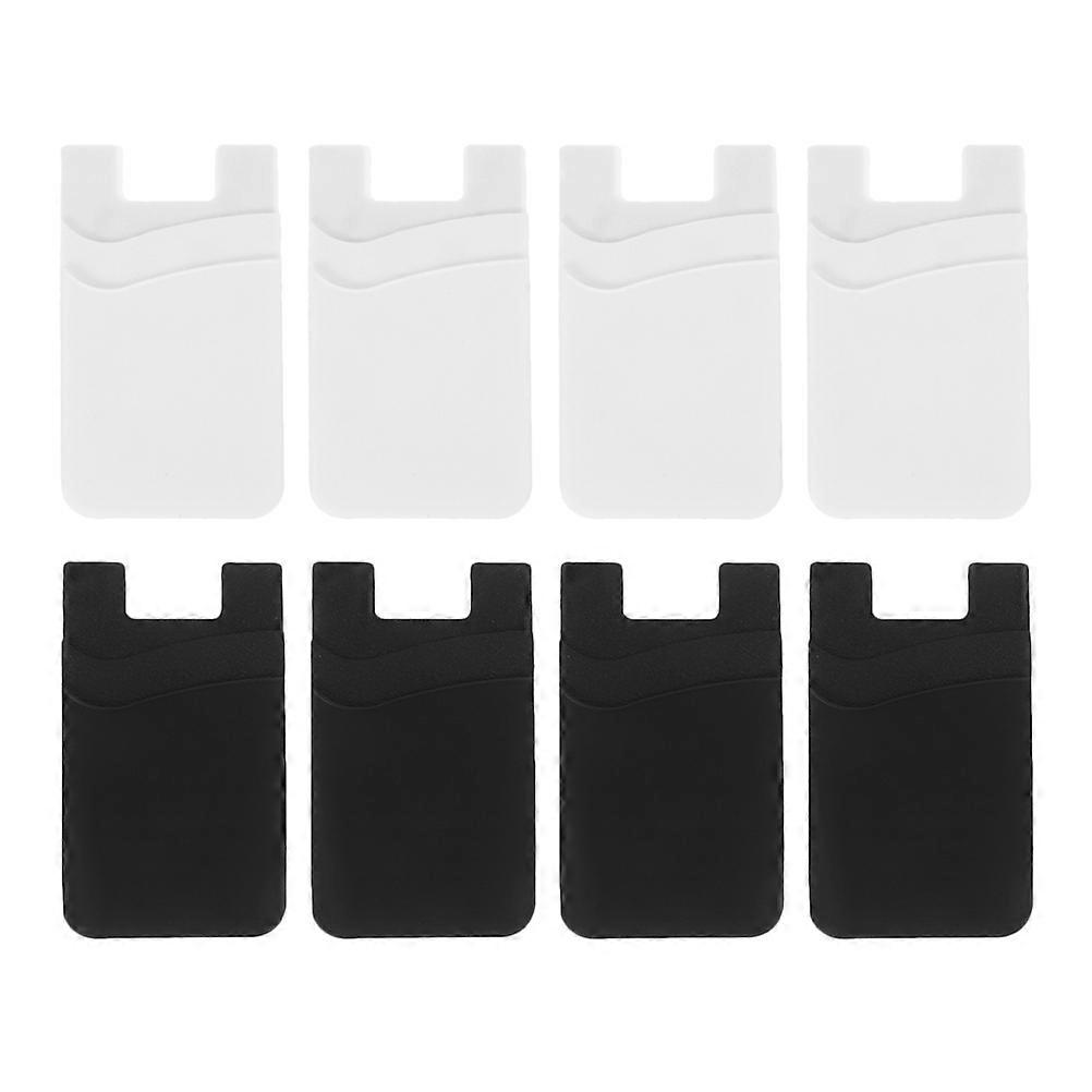 6PCS Adhesive Silicone Phone Card Holder Durable, Scratch Resistant Cellphone Wallet for Transit Access Cards Strong Self Adhesive Backing for