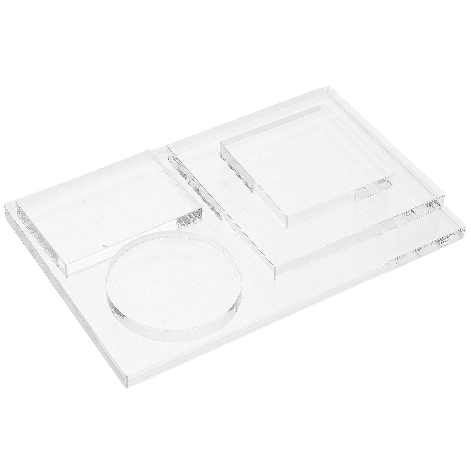 5pcs Transparent Acrylic Stamp Blocks for DIY Crafting – Clear, Ergonomic Grip, Ideal for Scrapbooking, Card Making & Journaling