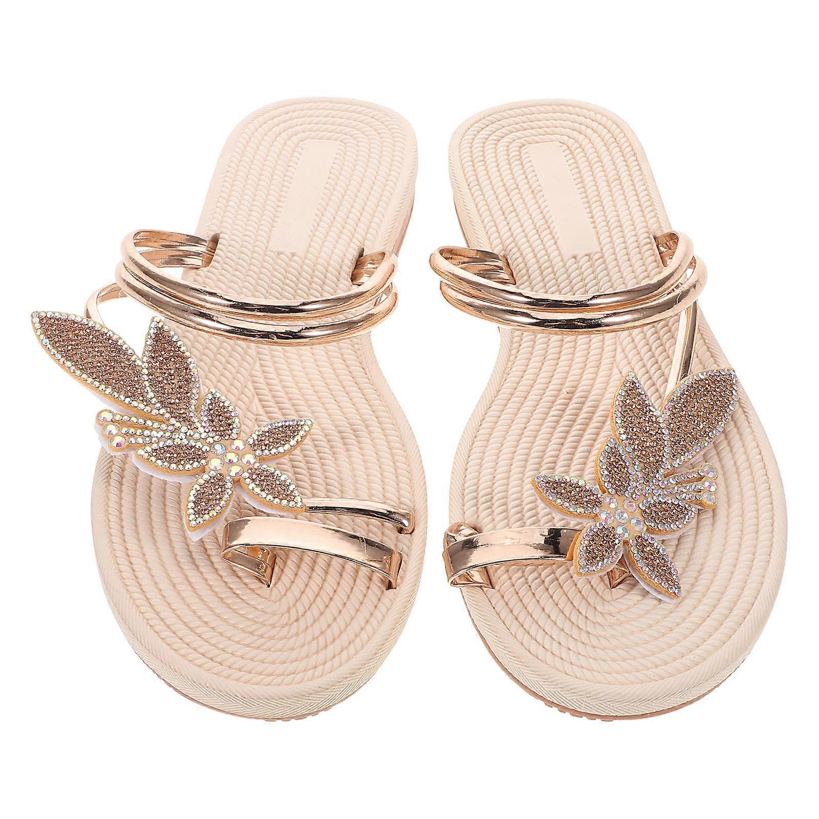Trendy Sandals for Women's with Maple Leaf Design and Antislip Sole, PU Material, Size 7.5