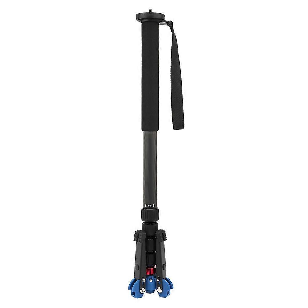 C-333+M-1 Carbon Fiber Portable Outdoor Telescopic Monopod Tripod Mountaineering Cane for DSLR Camera