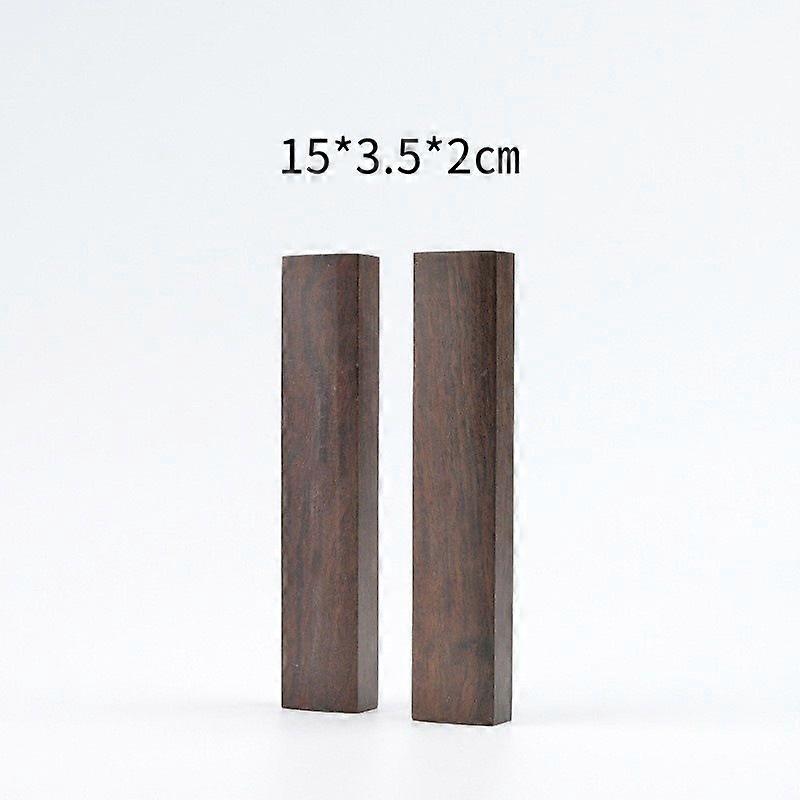 2pcs Chinese Calligraphy Paperweight: 15CM Solid Wood with Smooth Surface - Traditional Ink Painting & Brush Writing Tool - Artistic Desk Accessory