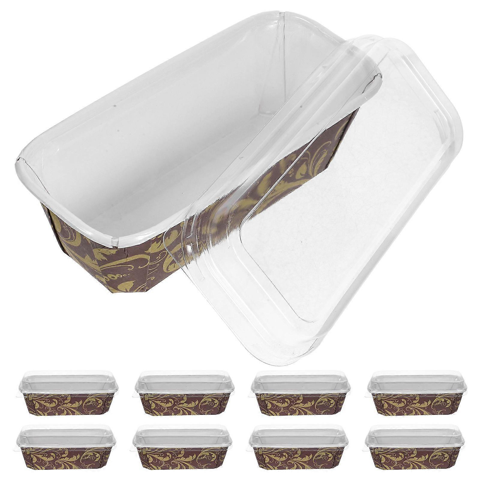 10pcs Baking Paper Mini Loaf Pans Disposable Food Grade Bread Pan
