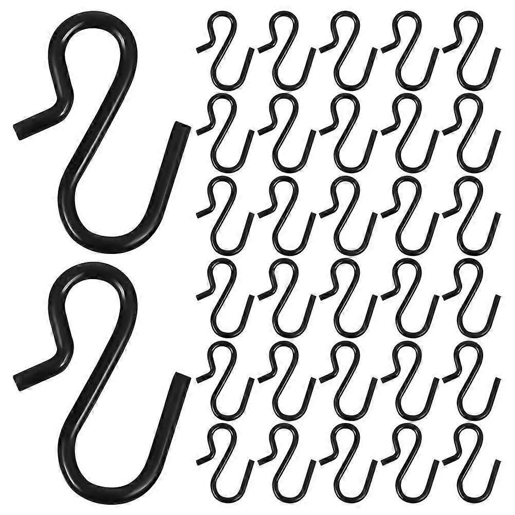 50 Pcs S Hooks Black Iron Functional Hooks For Space Saving Organizing Kitchen Bathroom