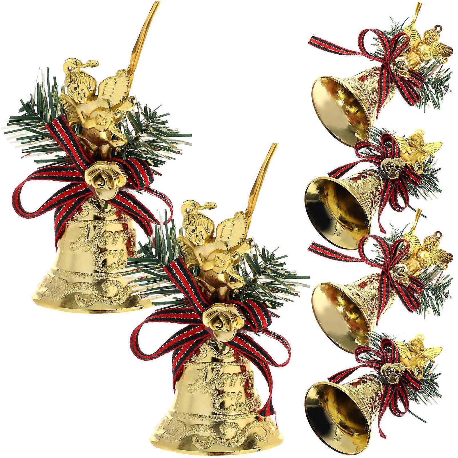a polished and professional product description based on your input:

 

**6pcs Christmas Hanging Bells Ornaments – Gold Plastic Xmas Tree