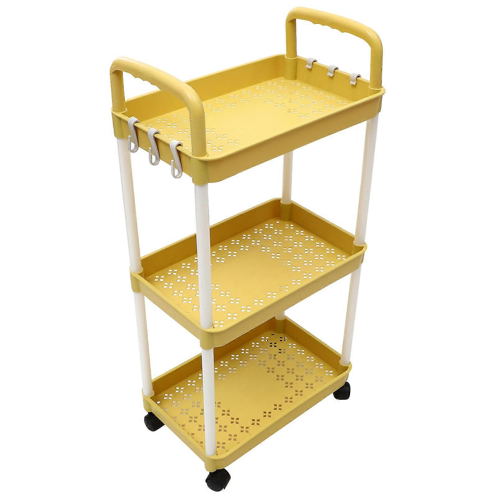 Rolling Utility Cart with Side Handles 3 Tier Multi Functional Storage Trolley
