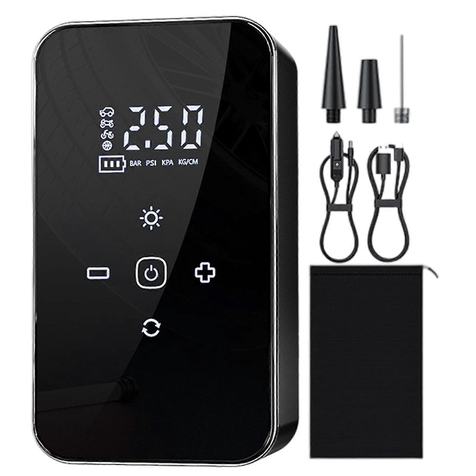 Portable Tire Inflator, Car Tire Pump Bicycle Pump LED Touch Display, Air Compressor