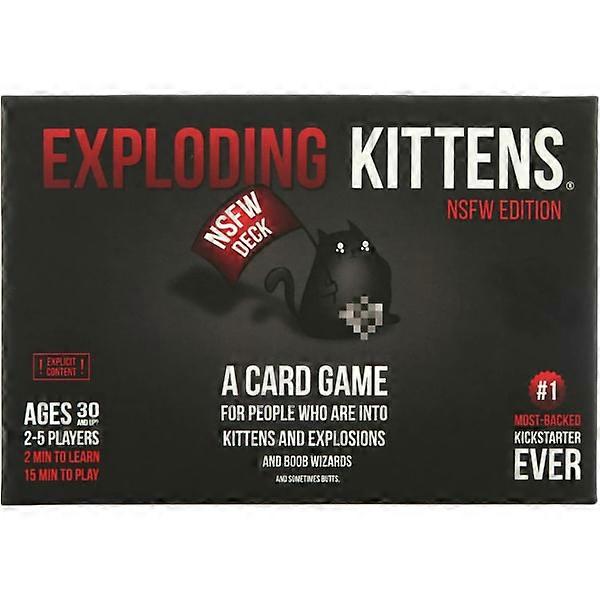 NSFW by Exploding Kittens - Korttipeli aikuisille ja teini-ikäisille - venäläinen rulettikorttipeli -musta