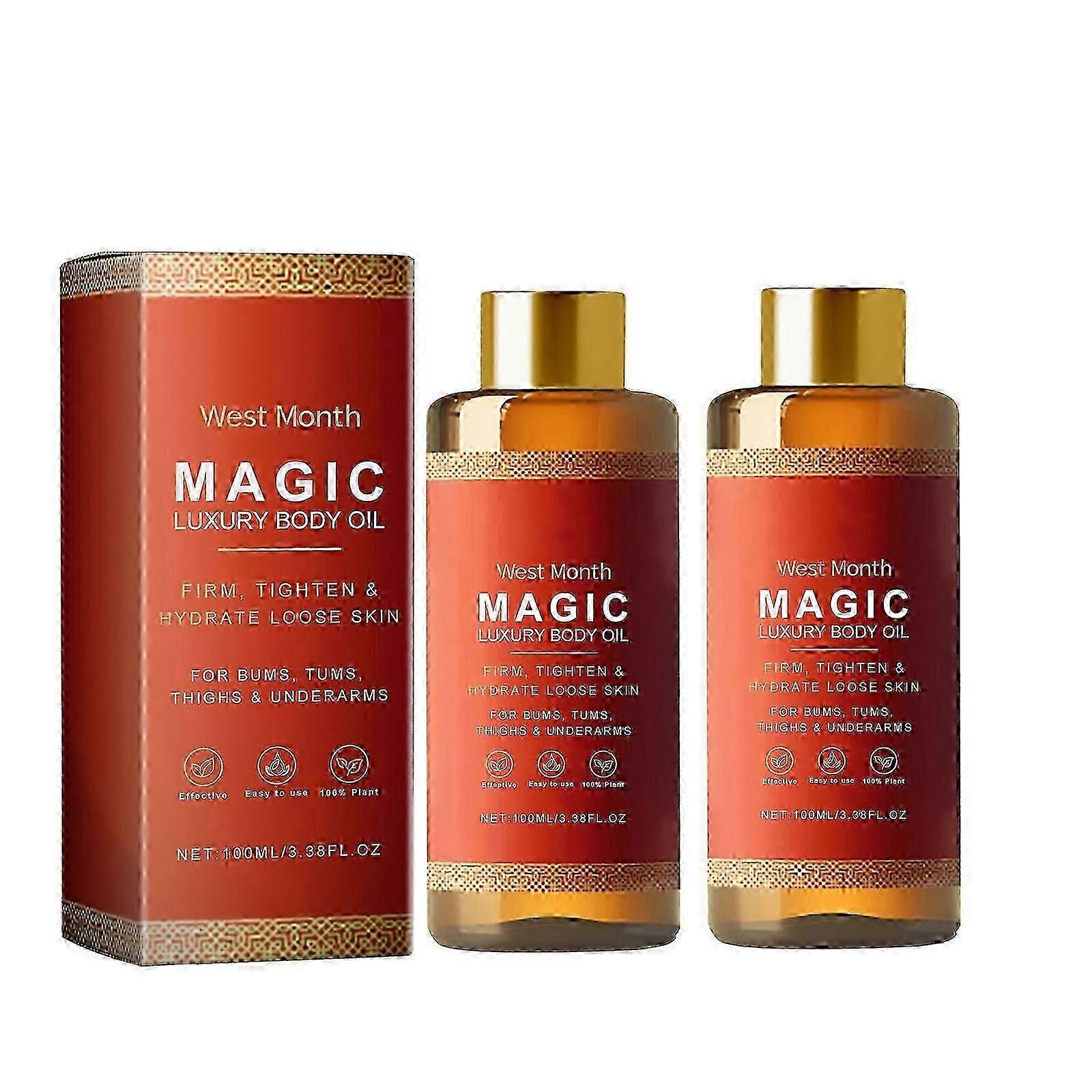 Magic Formula Body Oil Set of 2 100ml 3.52Flab for Arms Chest Thighs and Tums