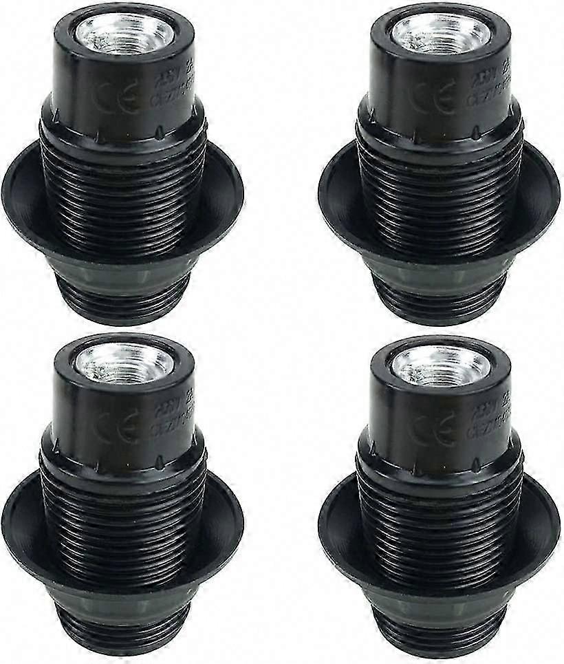 Black E14 Screw, E14 Bulb Holder, 4 Pieces E14 Socket, E14 Socket Light Bulb, Solid Light Bulb Socket, Black Adapter Socket, Lamp Sockets Decoration C