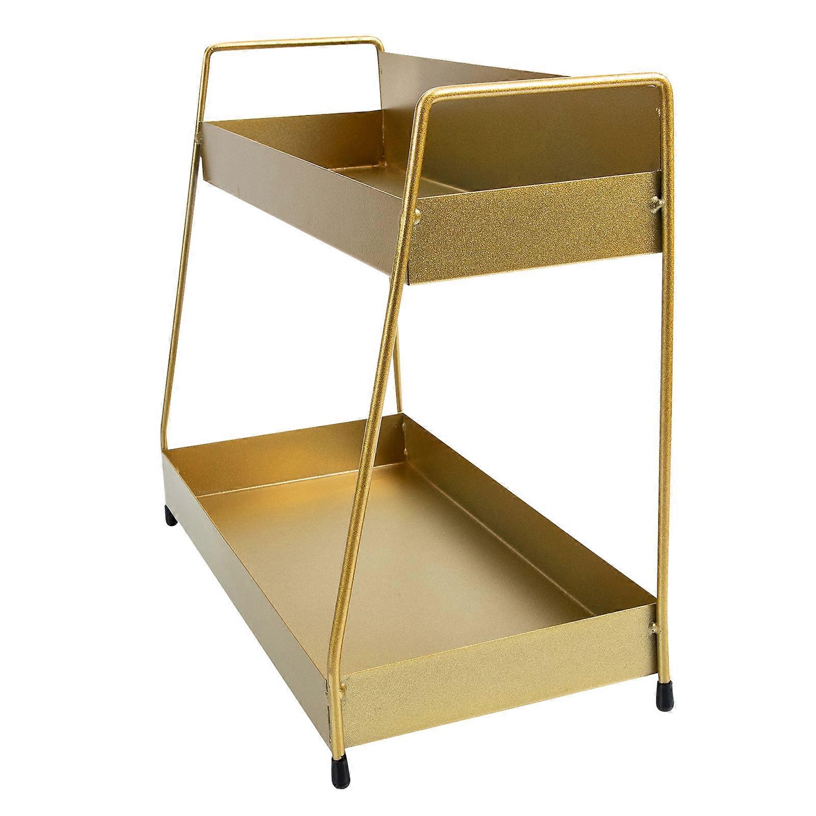 Double Layer Storage Shelf For Kitchen Condiment Storage 30x25cm Improvement 1Set