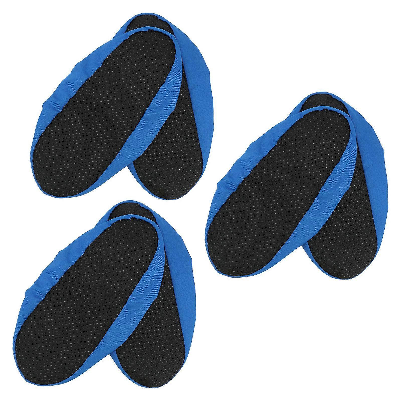 Household Shoe Protectors In Blue For Factory Environments Featuring 3 Pairs That Keep Floors Clean
