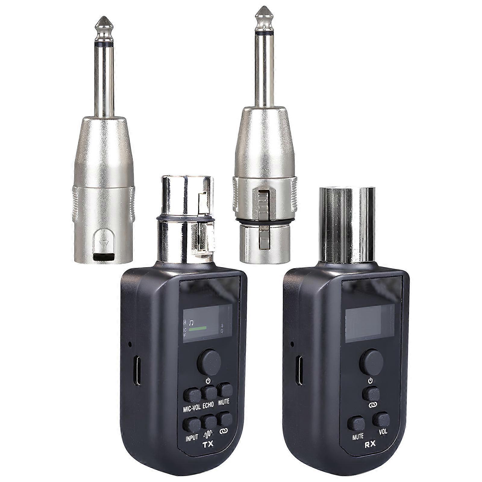 Wireless Xlr Microphone System For Recordings With UHF Wireless Technology Black Multiple Channels 1 Set