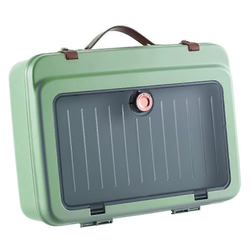 Capacity Document Storage Bag Organiser 3-Layer Green Travel Passport Briefcase with Adjustable Dividers for Home Office