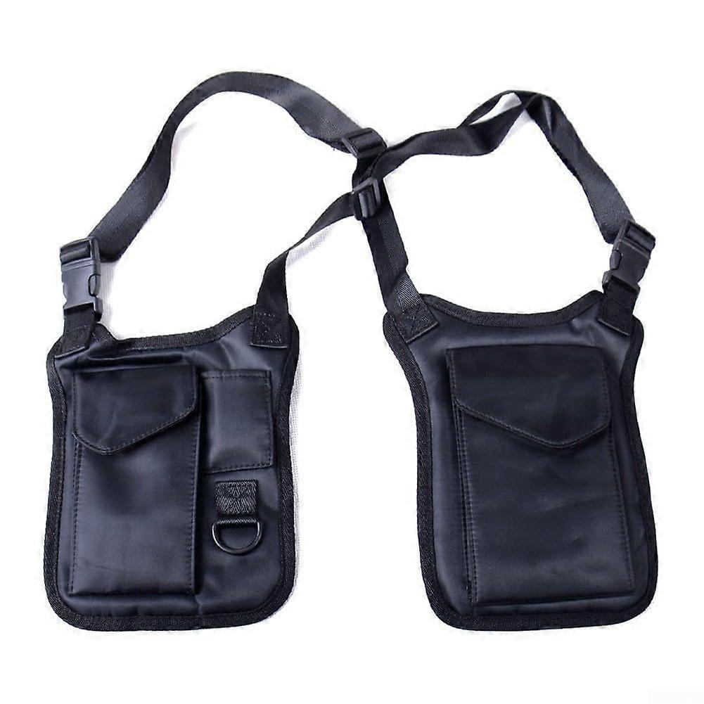 Underarm Double Shoulder Bag Rucksack, Wear-Resistant, Large Capacity, Multiple Storage Pockets, As Shown