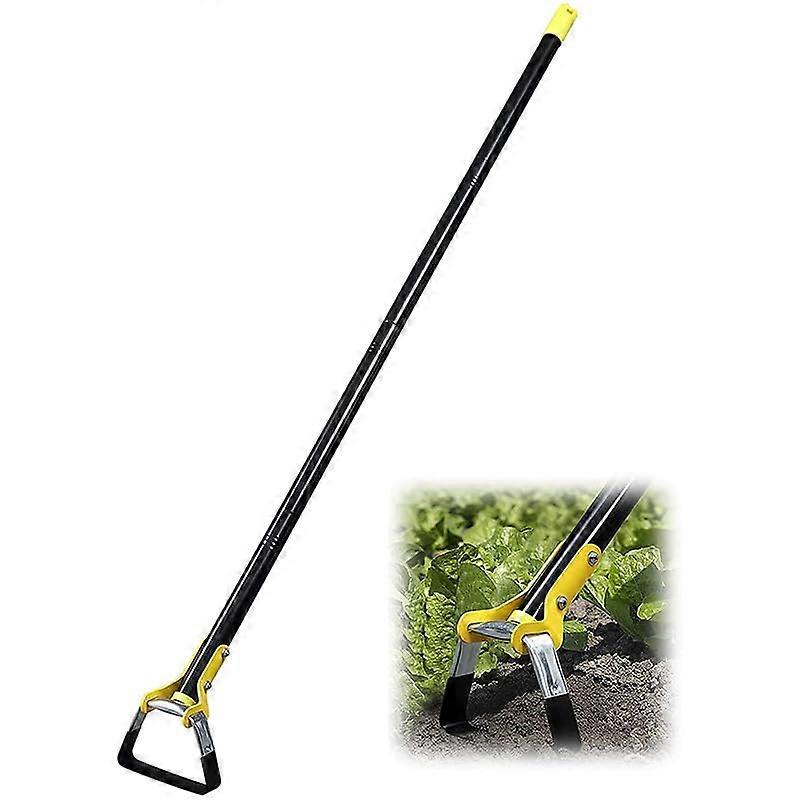 Stirrup Hoe Garden Tool, Stainless Steel Hand Hula Hoe, Adjustable Garden Long Handle Weeding Tools for Weeding and Loosening Soil