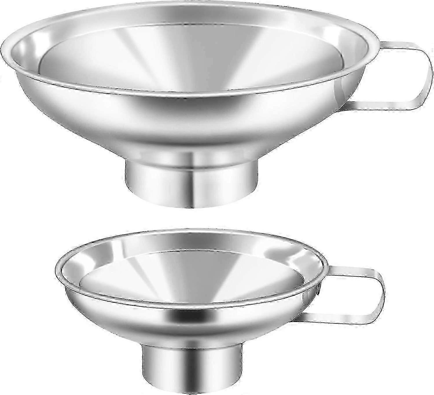 Wide funnel with removable strainer for kitchen and garage use