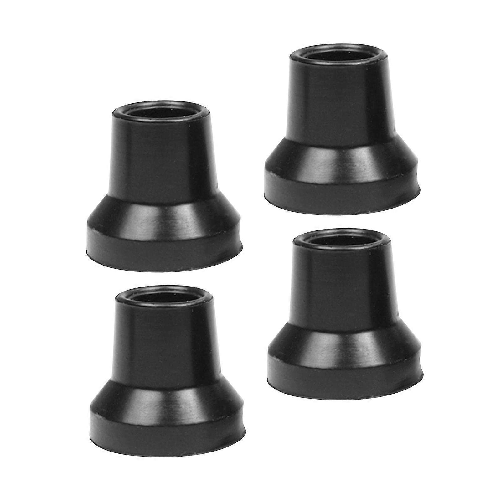 Crutch Tips Replacement 4 Piece For Walking Sticks Heavy Duty Wide Non-Slip Reinforced Durable Rubber 16mm Hole Black