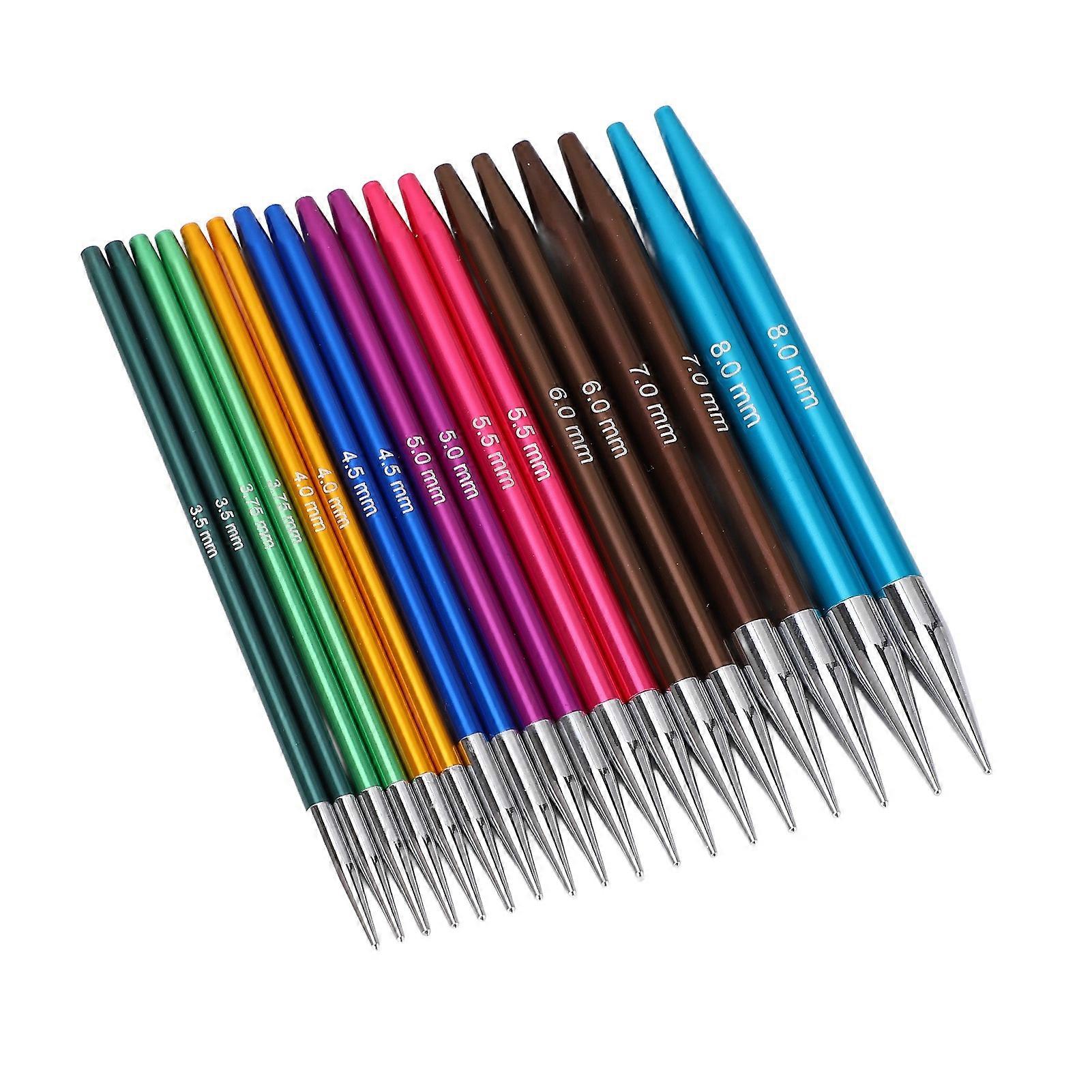 Circular Knitting Needles Set Interchangeable Crochet Needles Knitting Tool with Storage Case 3.5 to 8.0mm