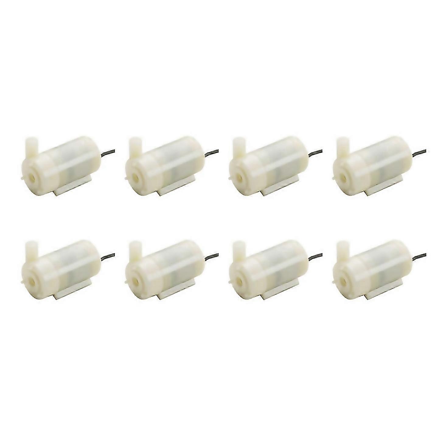 For 8pcs silent mini submersible pump for dc3v 5v horizontal White