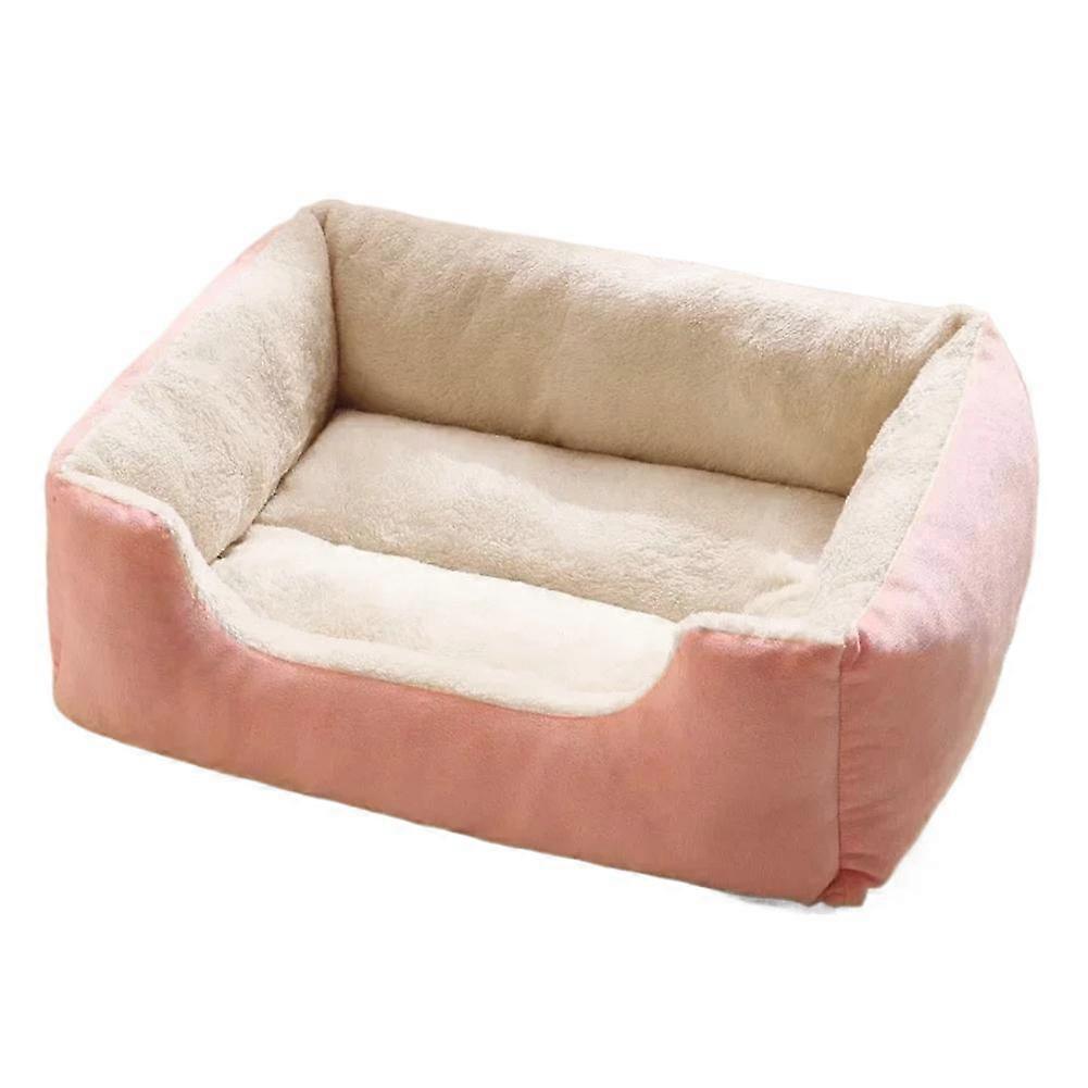 Plush Square Pet Bed Sofa with Multi-Functional Design Comfortable All-Season Dog Cat Cushion in Multiple Colors Easy to Clean
