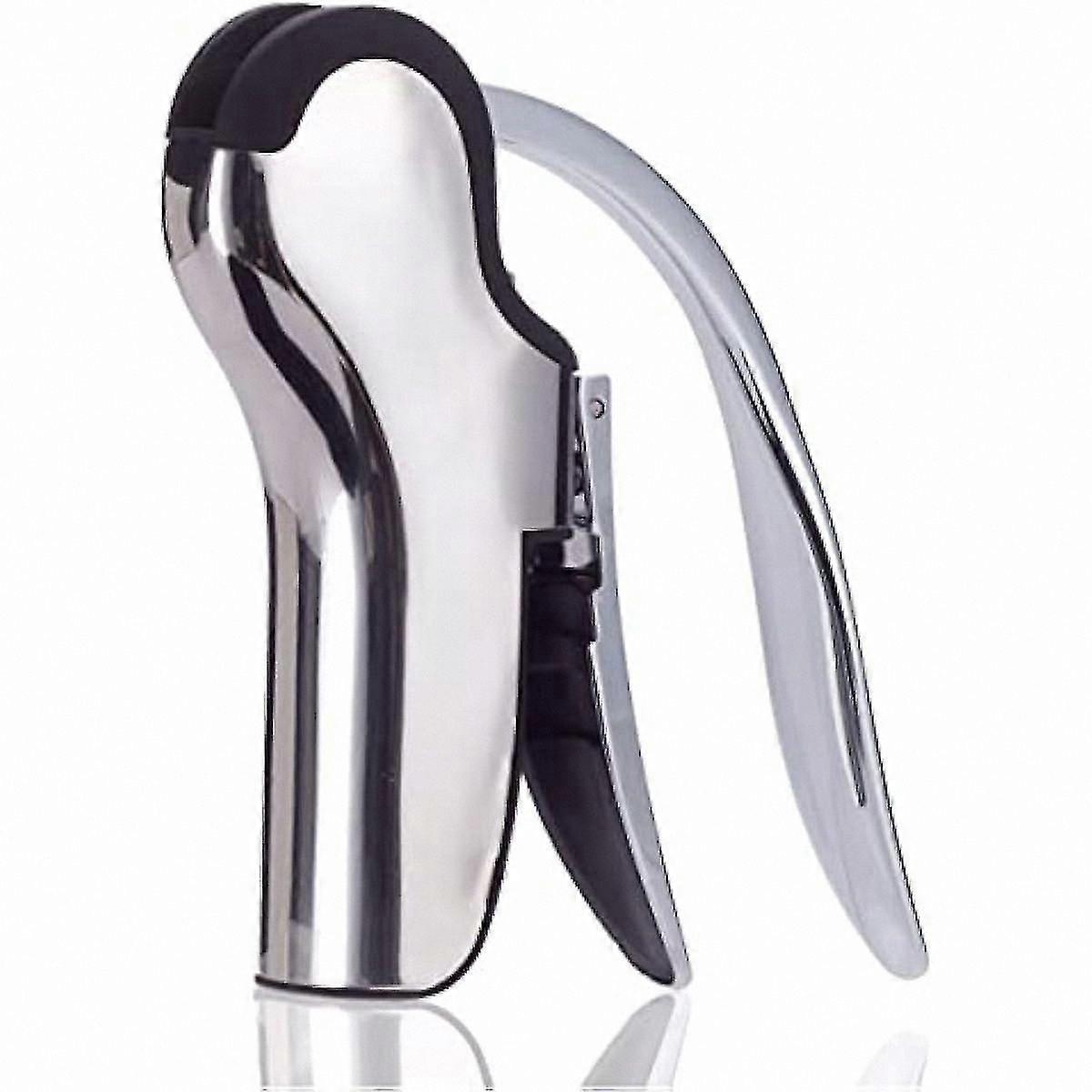 Manual Stainless Steel Corkscrew with Vertical Lever and Built-in Foil Cutter for Wine Bottles