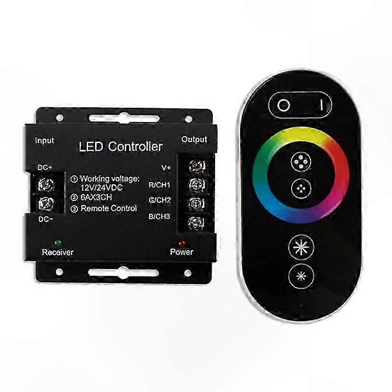 RF Touch Remote Dimmer for 12-24V LED Strip Lights, Adjustable Brightness for RGB Tape Lighting Systems