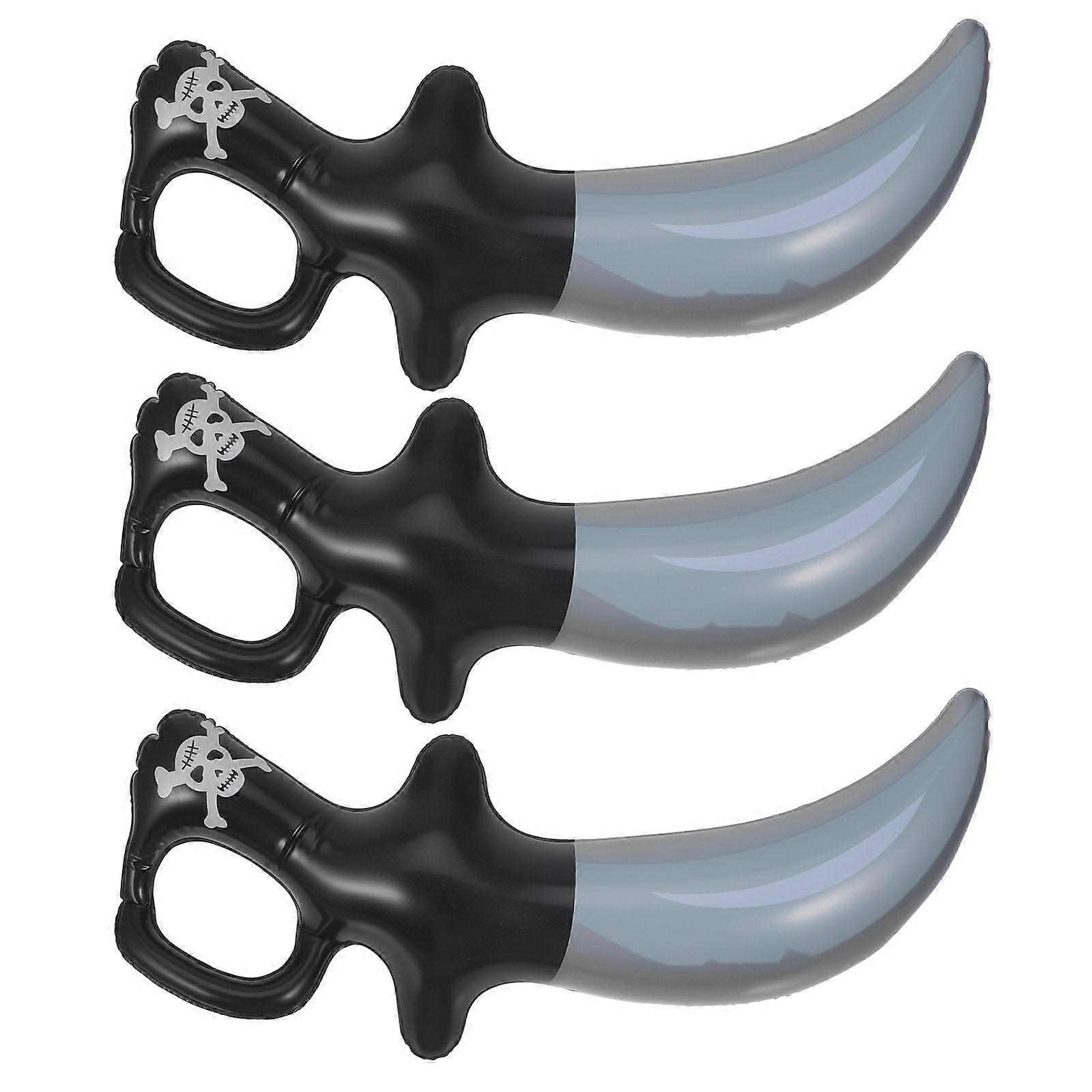 3pcs Gonflable Épées Halloween Pirate Thème Party Épées Cosplay Pirate Prop