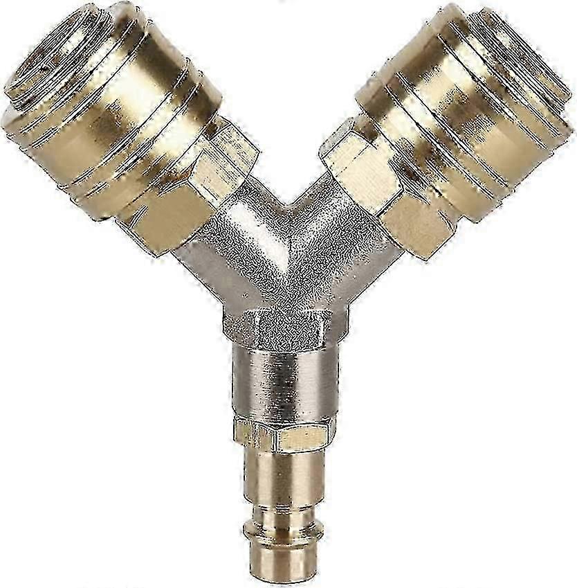 Rust Proof Brass Compressed Air Distributor, Connector & Switch with Two 1/4 Inch Threaded Connectors Edition 0923
