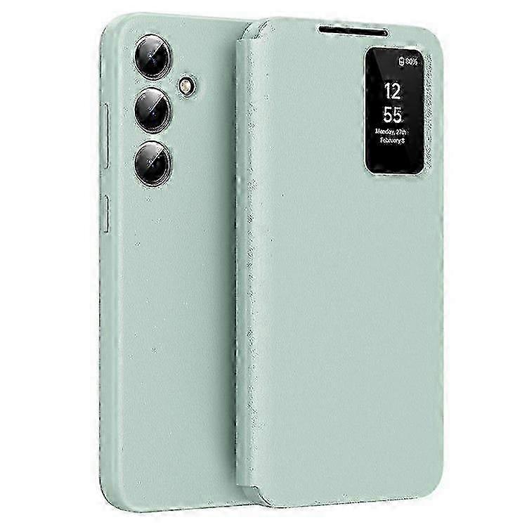 Samsung Galaxy S24 FE Case with Card Holder - Smart View Window Leather Phone Cover - Compatible with All Models