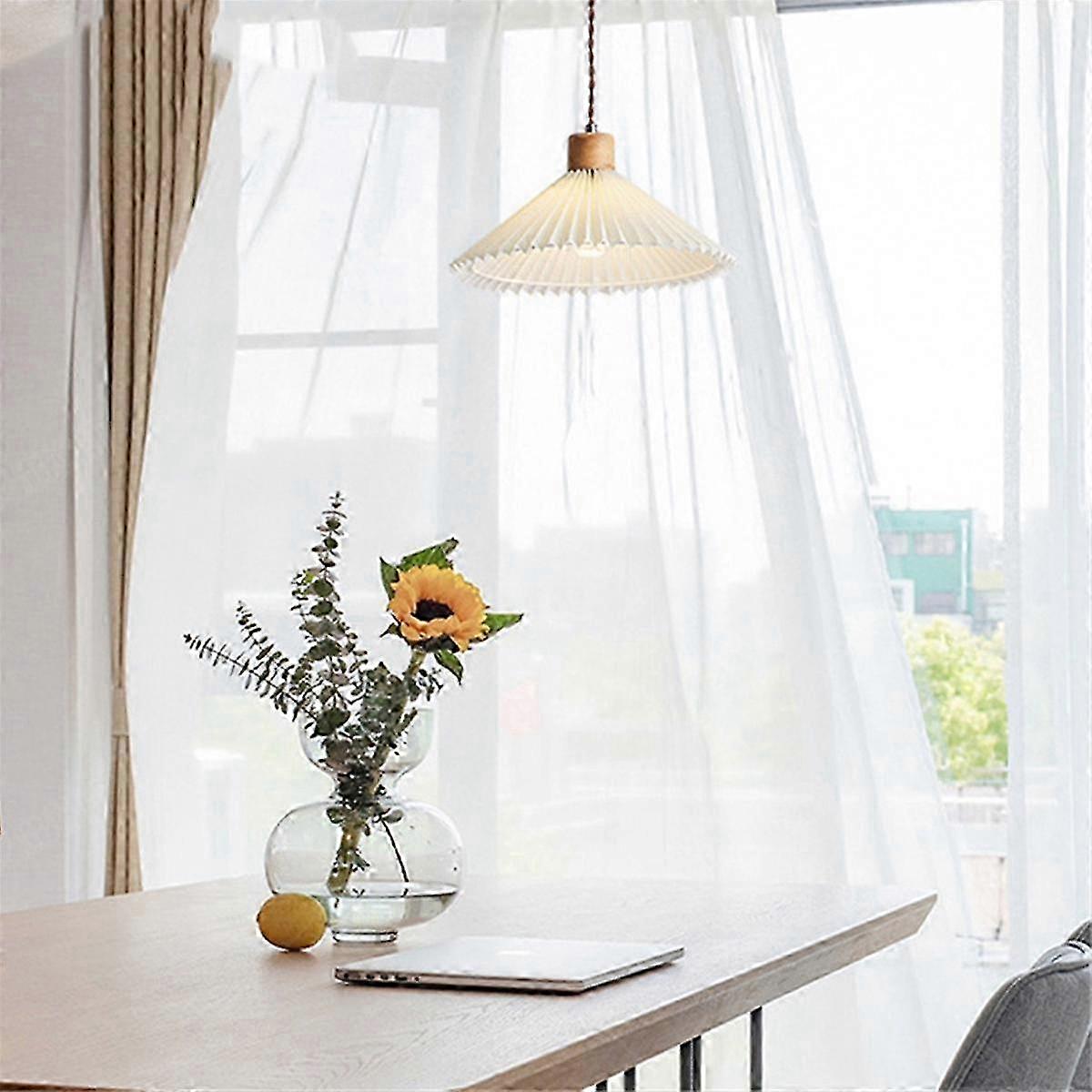 Nordic Pleated Bedside Chandelier Household Bedroom Dining Room Table Pendant Lamp Modern Lighting Fixtures,31cm