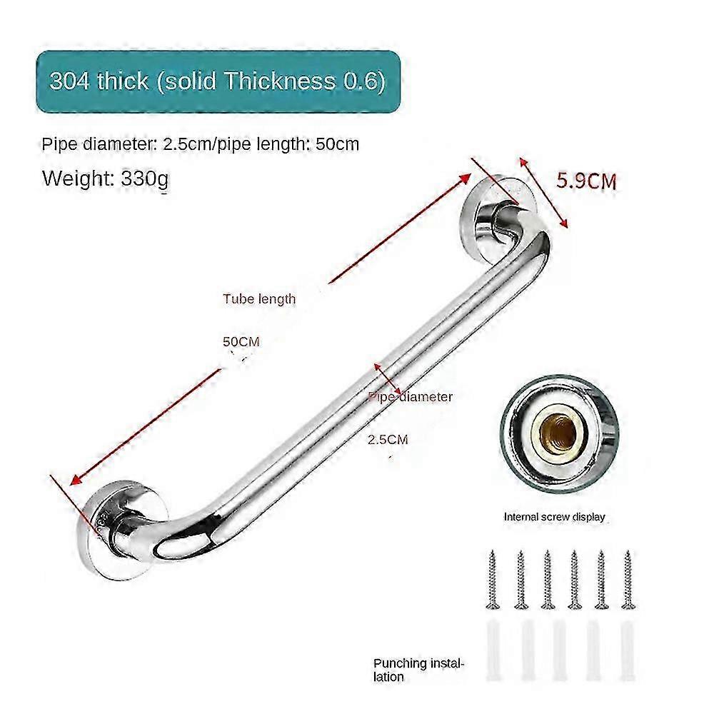 Main courante en acier inoxydable 304 pour toilettes sans obstacle - Sûr et sécurisé pour les personnes âgées et handicapées